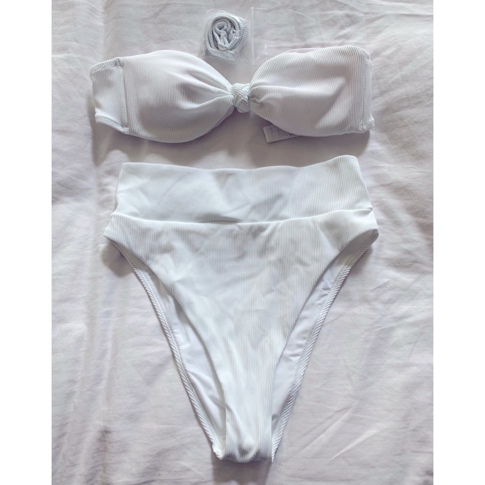White ribbed bikini
